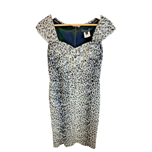 TADASHI SHOJI Dress Cocktail Party Rouched Silk Fully Lined animal print Woman 4 - Picture 1 of 15
